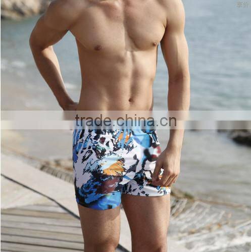2015 summer swimwear mens' quick-dry board shorts boys and mens swimming trunks bench print men swimwear