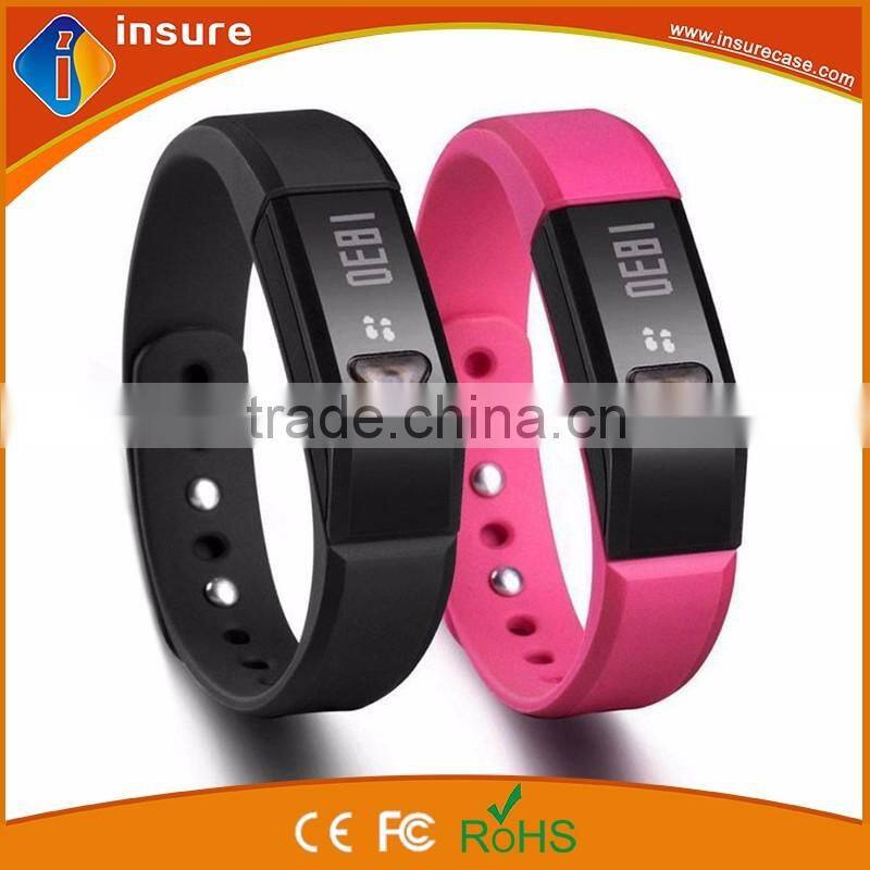Bluetooth v4.0 silicone Smart Wristband Pedometer with IP67 waterproof