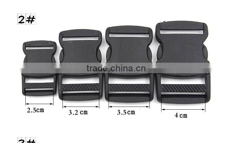 Black Plastic regulating buckle High Cost Performance Plastic Buckle for Bags&Belt in Different Sizes