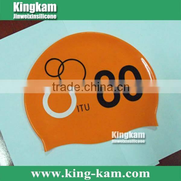 Silicone swimcap with serial number in high durablity