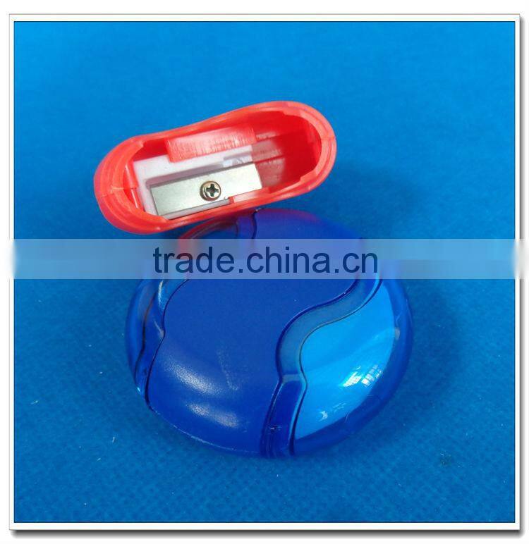 Round factory plastic pencil sharpener with eraser