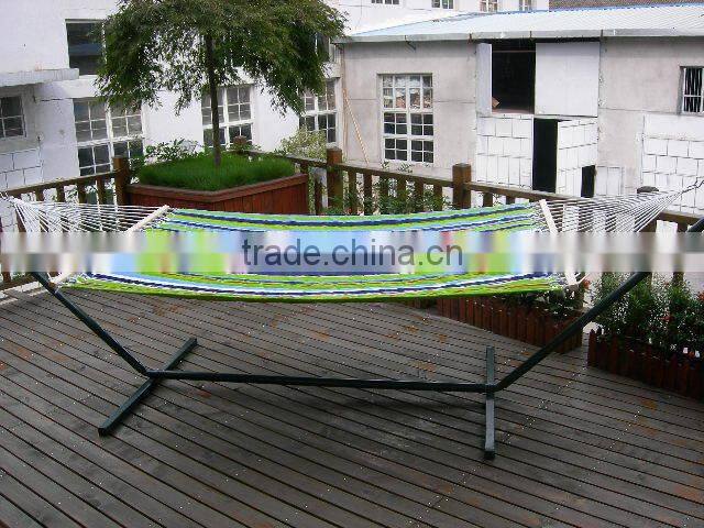 Outdoor canvas garden hammock with steel stand