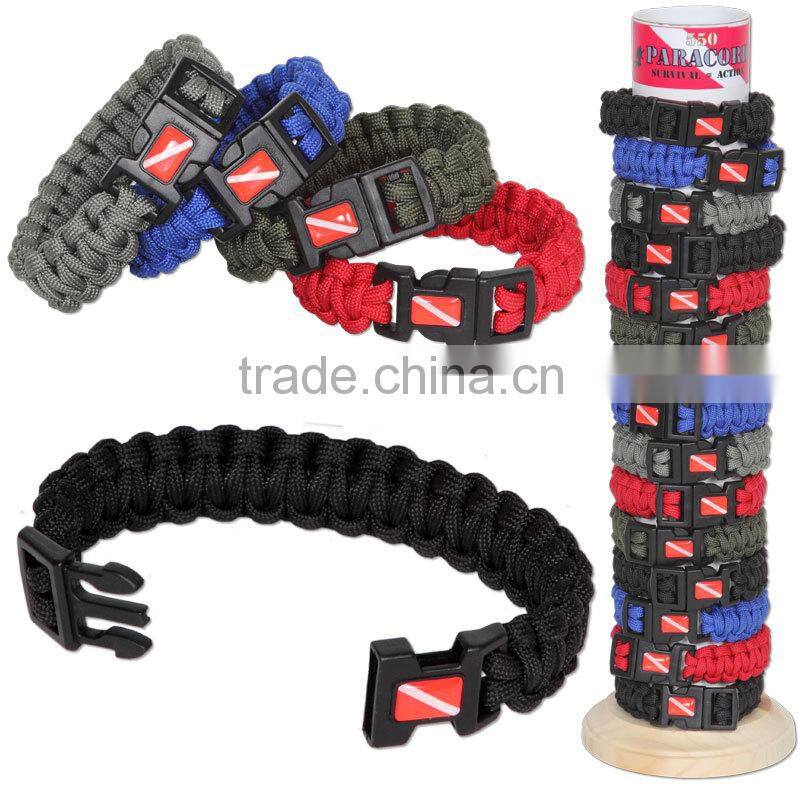 Cheap christmas woven paracord bracelet with logo