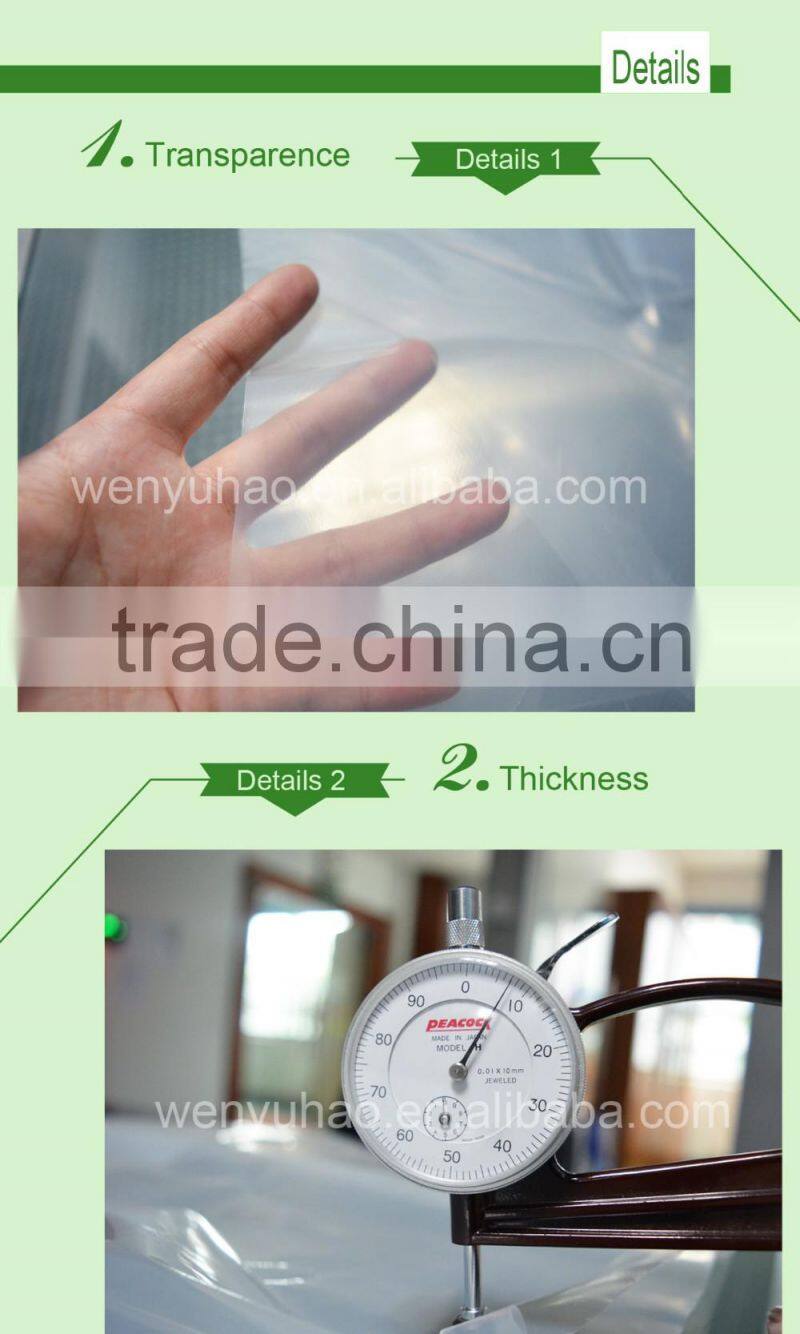 PE-LD Plastic Heat Seal large clear plastic flat square bottom packing bag