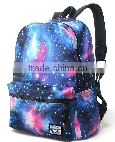 Fashion polyester galaxy school backpack