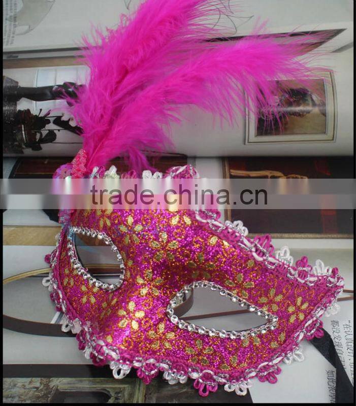 latest super deluxe italy sparkling glitter shining jewels rich feather eye party mask