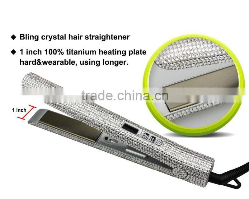 LCD digital display Bling crystal hair straightener