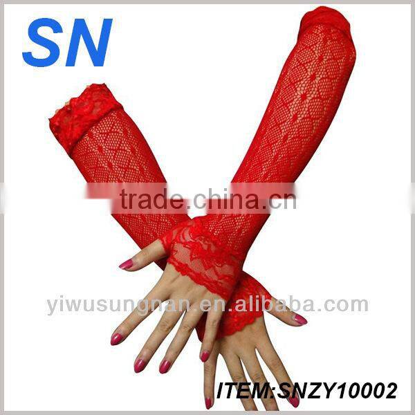 YiWu hot fashion high quality new style wholesale cheap colored lace party gloves