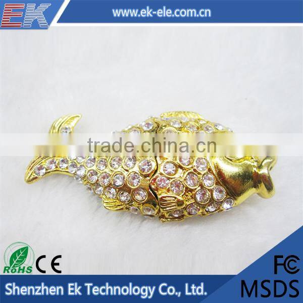 OEM 2015 new design diamond fish shape usb flash drive