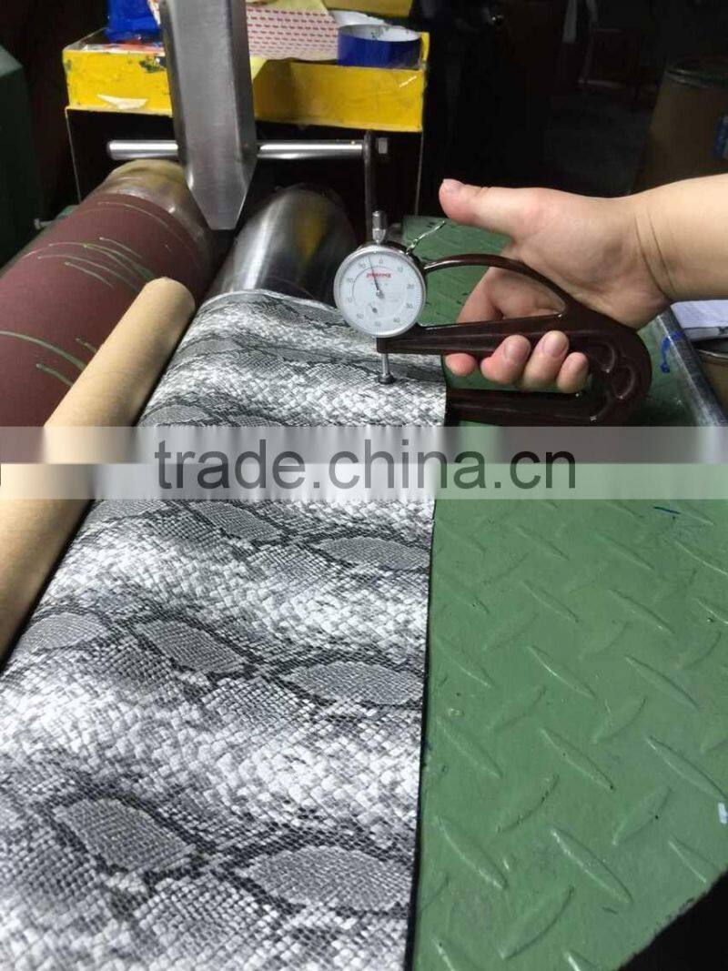 PU synthetic leather for women shoe upper snake skin