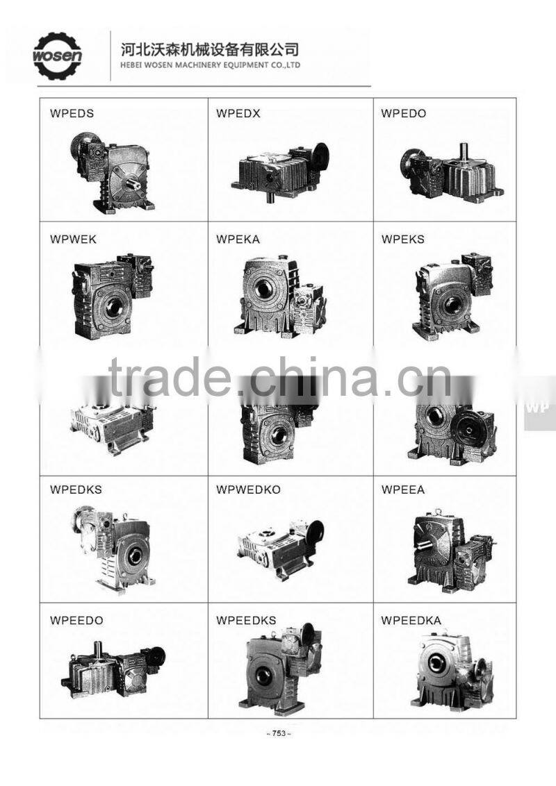 WP series worm agricultural gearbox motor