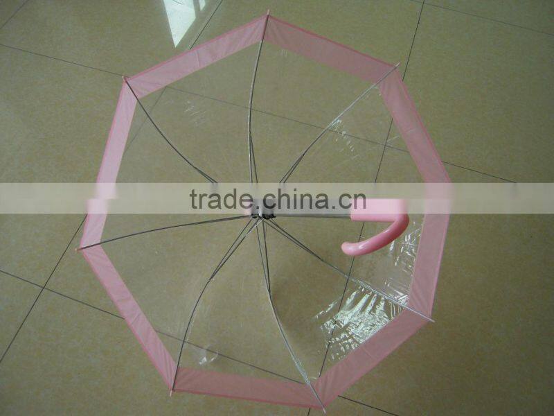 2014 NEW PVC printing poe transparent umbrella