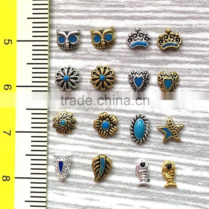 Factory Supply Retro Alloy Nail Art Decoration Metal Owl, Fish, Star Nail Art