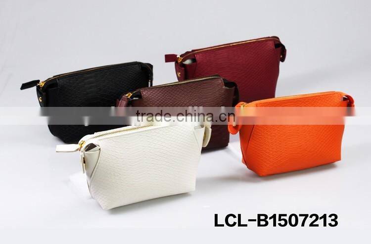 LCL-B1412125-L shining pvc pu bi color customized fashion lady travel weekend tote hand bag