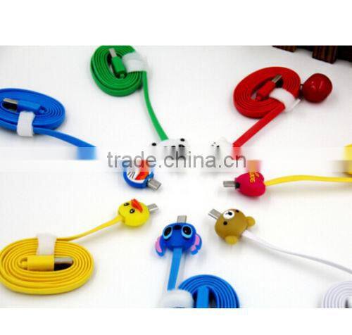 1M/3ft Cartoon Charger Colorful LED Visible Micro USB V8 Charger Cable For Galaxy S4