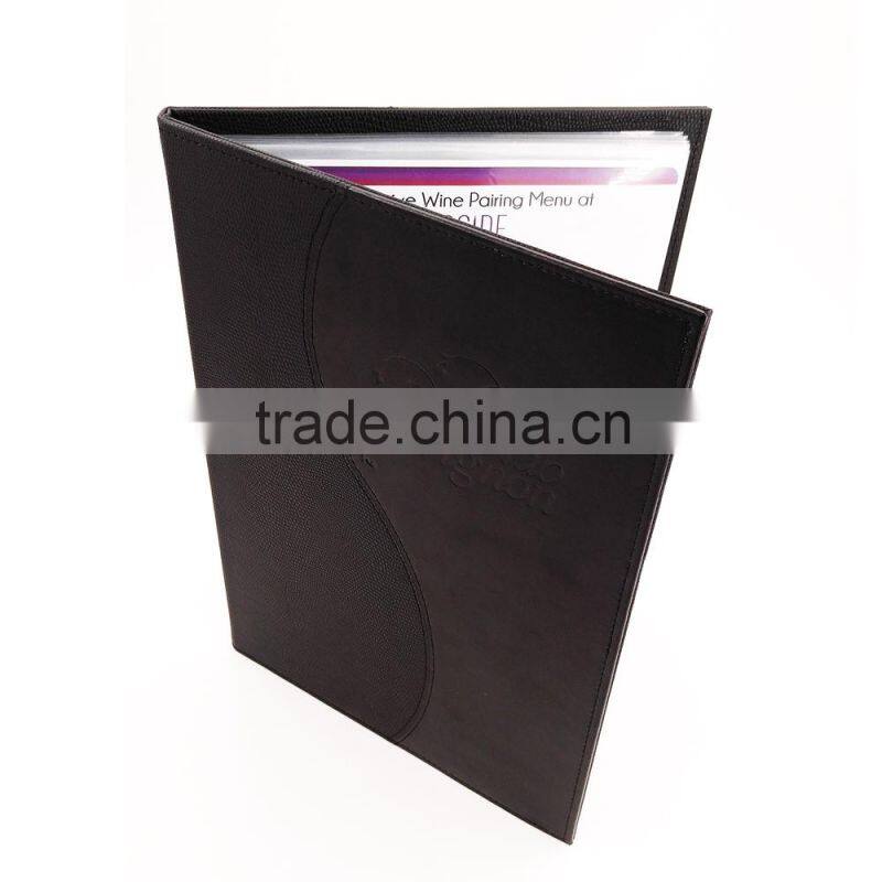 Menu printing hotel used display restaurant menu holder leather menu cover