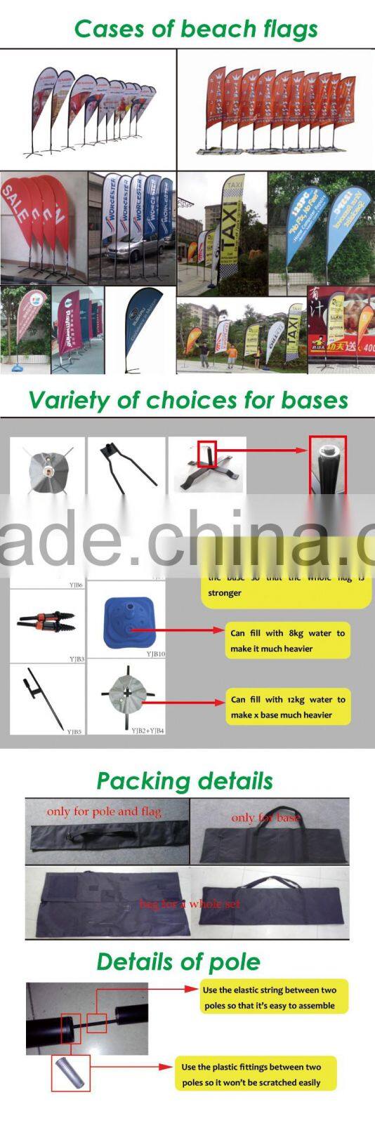 2016 fashion fabric graphic Aluminium and fiberglass beach flag