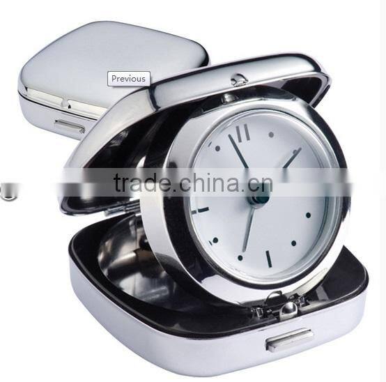 Metal Fold-able Case Travel Alarm Clock