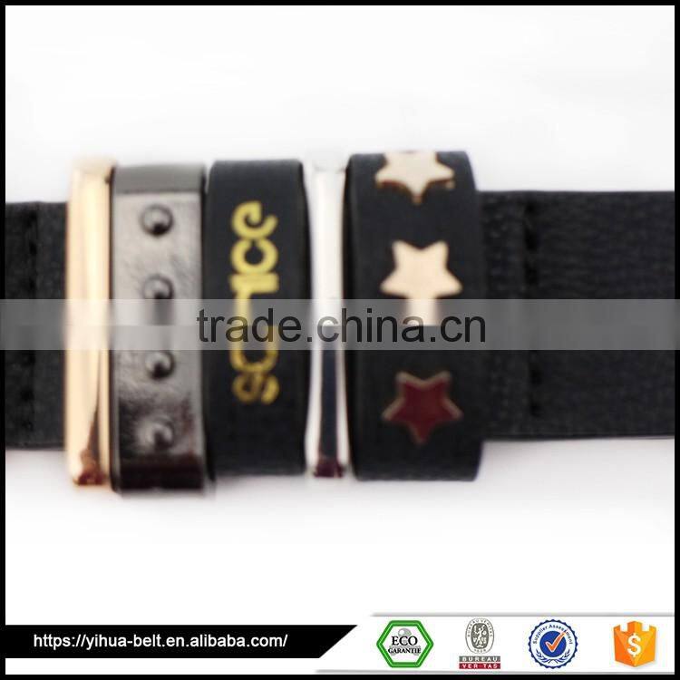 manufacturer wholesale fashion pu black rivet belt