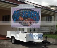 Outdoor large LED display screen advertising trailer,mobile LED TV display advertising vehicle