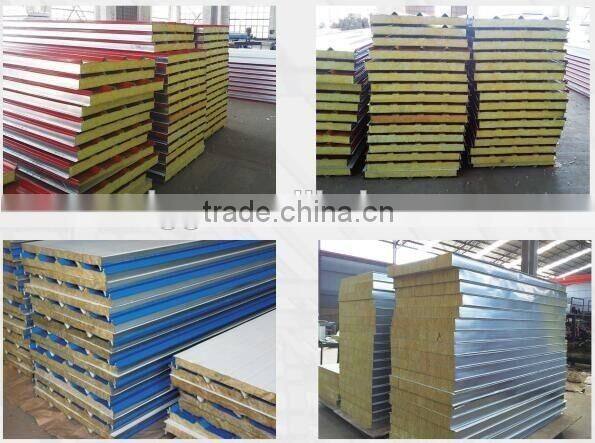 Fire proof Heat preservation material rock wool sandwich panel for wall and floor