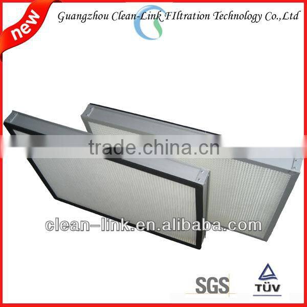 Mini pleat fibregalss filter paper air conditioner HEPA Panel filter(manufacturer)