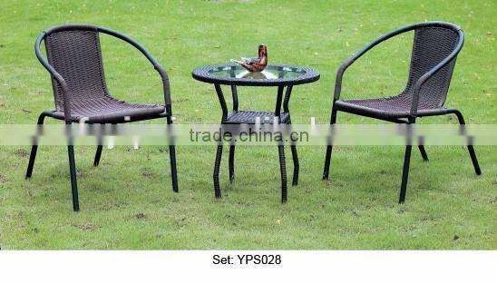 aluminum furniture for garden simple leisure rattan wicker outdoor round table chairs set YPS028