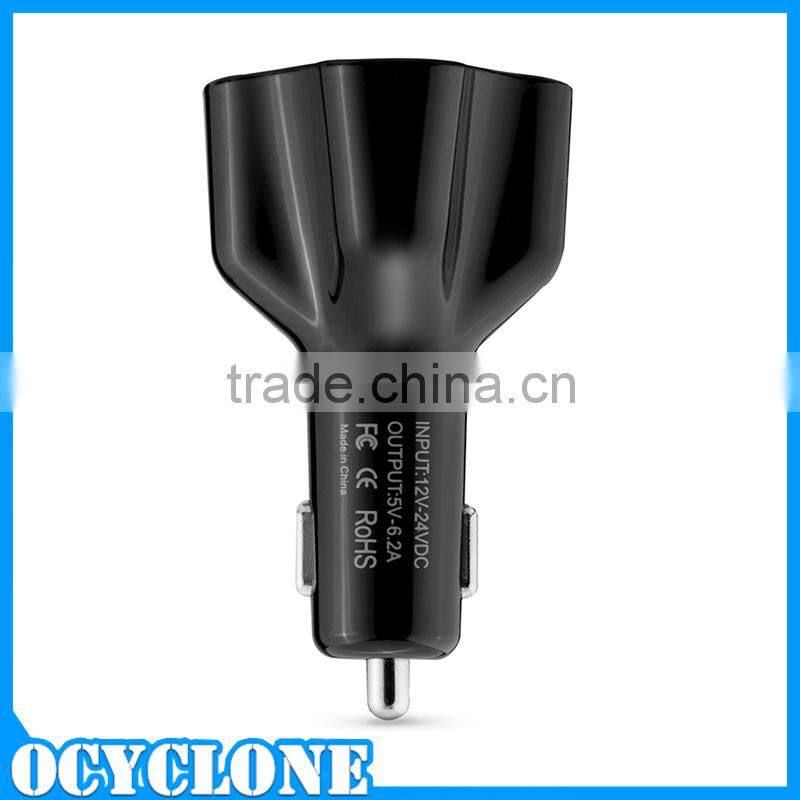 High Quality Standard 4 port USB Car Charger 2.1A 1 A with MFI Data Cable