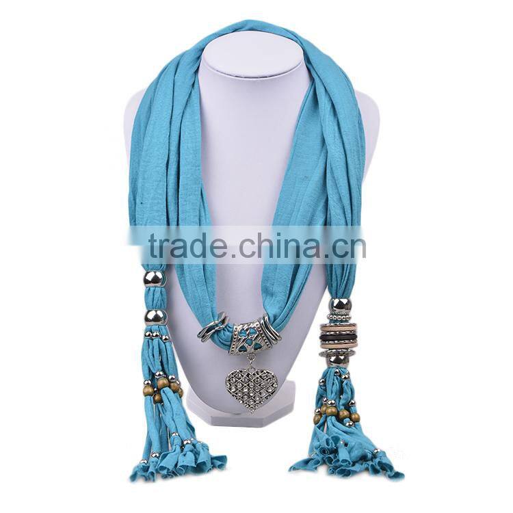 2016 Spring women new design jeweled scarf with pendant