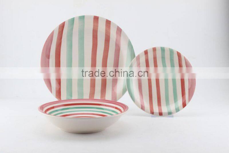 12pc/18pc stoneware hand painted dinnerset service for 4/ AB grade/2016 popular design/Italy