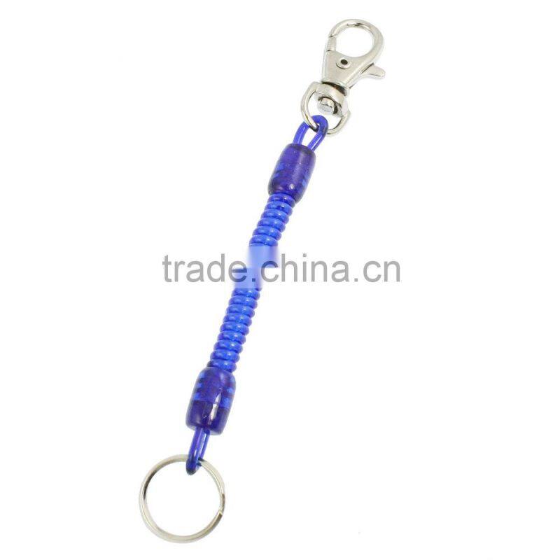 YIWU Factory Stretchy Spring Coiled Strap Lobster Clip Retractable Spiral Coil Cable/Tool Lanyard