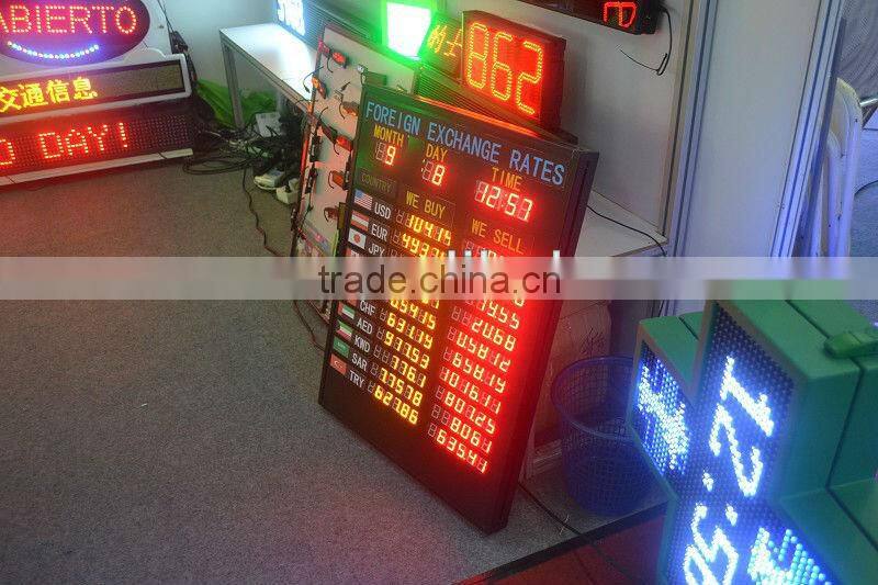 Led Currency Exchange Rate Board,LED Bank Exchange Rate Display /led indoor message dispaly/ change money rate