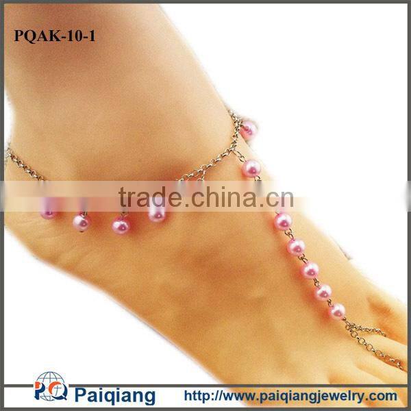 Fashion metal chain handmade antique brass anchor anklet foot jewelry