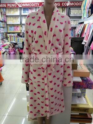 Plastic brushed fleece bathrobe made in China