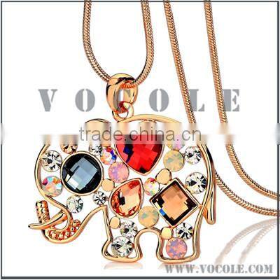 Unique Gem Elephant Alloy Necklace