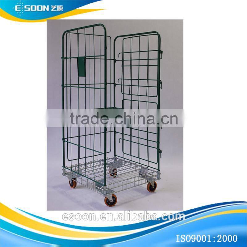 2-Tier Stainless Steel hand push roll trolley