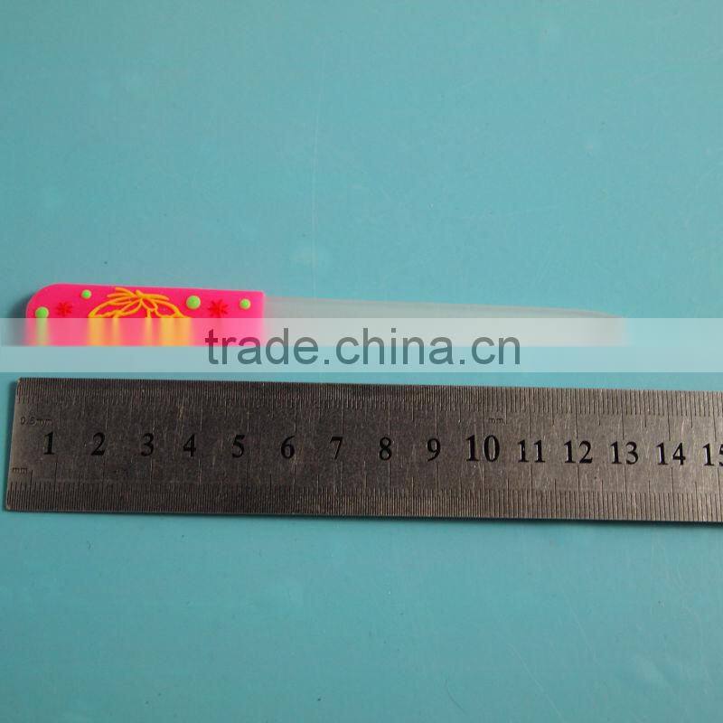 BLC-001 14cm Soft rubber handle with glass nail files wholesale
