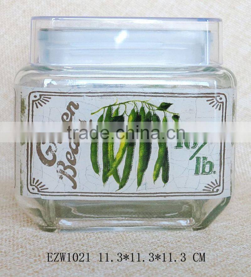 Good quality Different size Kitchen glass sugar bowl set with lid for sale