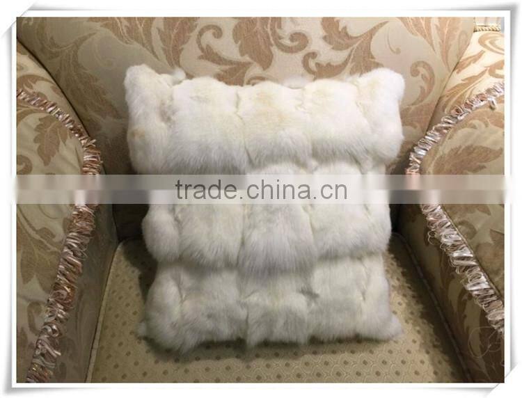 Custom size Colorful Fox Fur Pillow Fur Cushion Cover
