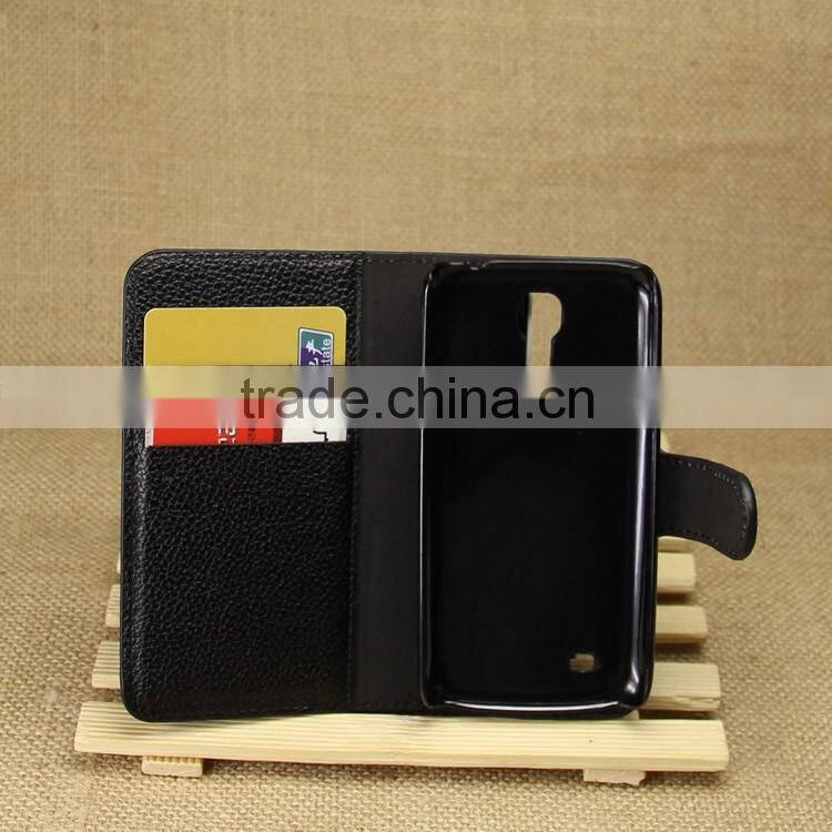 Hot Selling Ultra Thin Lichee PU Leather Case Wallet Folio Flip Cover for Samsung GALAXY S4 mini i9190