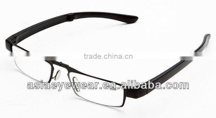 Hot sale High quality Mini design brand stainless steel vintage folding reading glasses with pouch