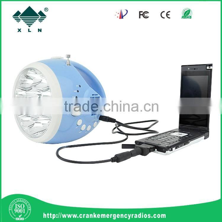 Emergency portable dynamo led flashlight with radio