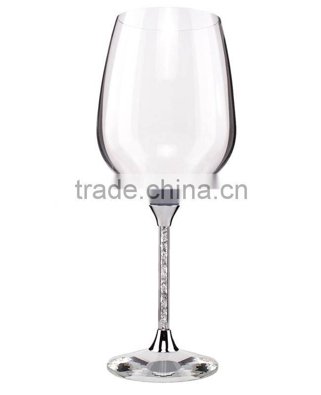 Custom creative fashion personality round frame eye glasses silver wine glass for party wendding