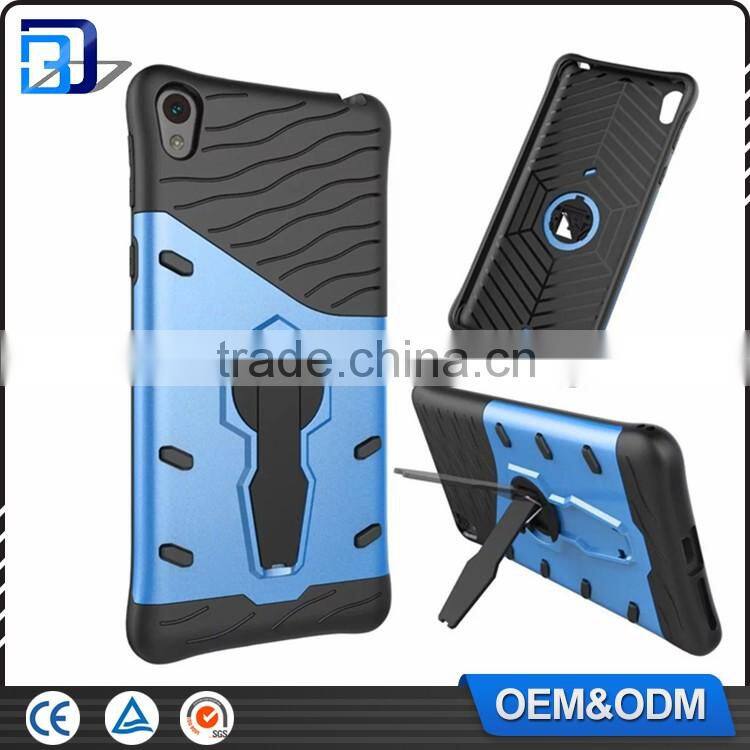 High Quality Mobile Phone TPU + PC Hard Kickstand Armor Hybrid Case For Sony Xperia E5 Back Covers