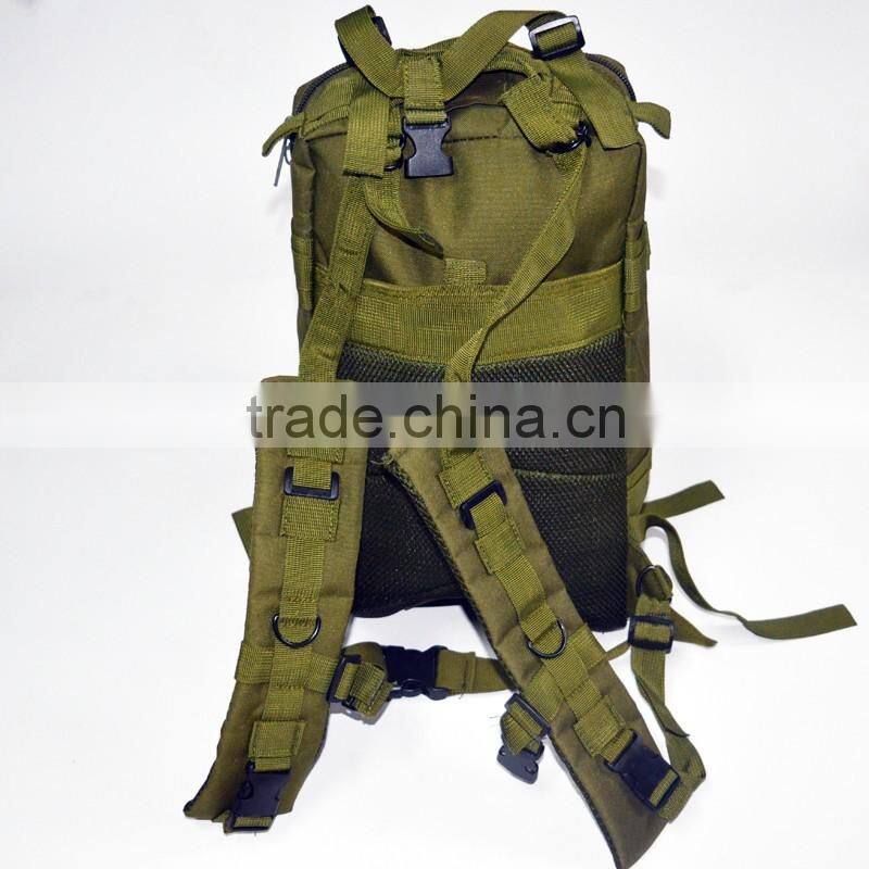 army green polyester multi-compartment hiking backpack