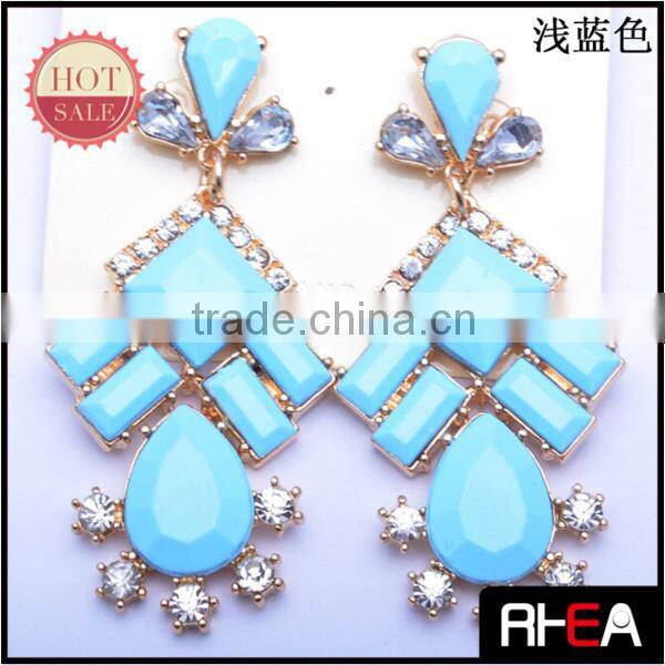 Fashion Colorful Resin Shourouk Alloy Drop Earring