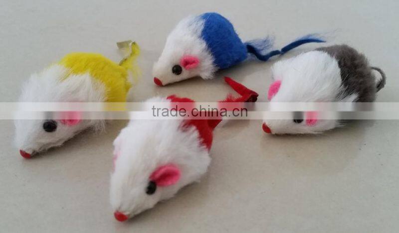Mice Cat Toy - 25 Fur Mice 2" Long - Multicolored REAL RABBITS FUR MICE TOY
