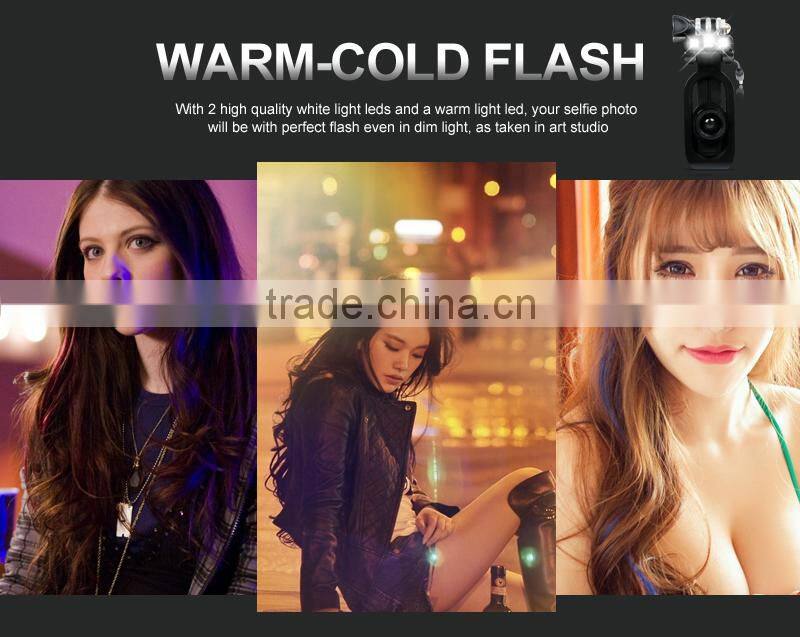 Smartphone mini selfie stick monopad cable take pole selfie stick with led flash fill in light