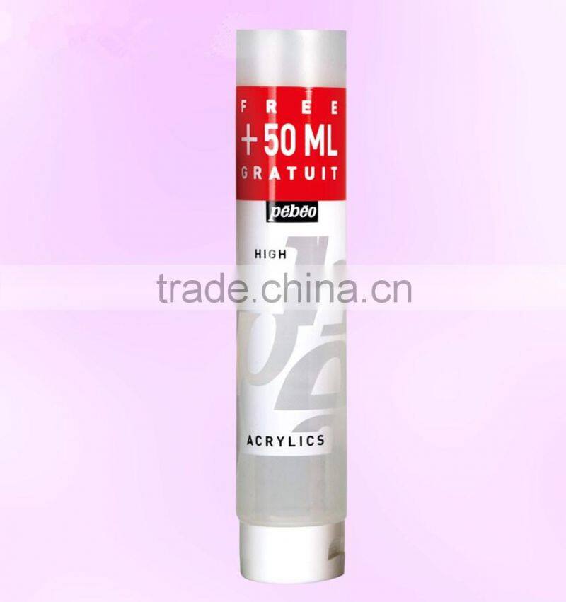 silk-screen printing plastic tube for cosmetic usage with flip top cap