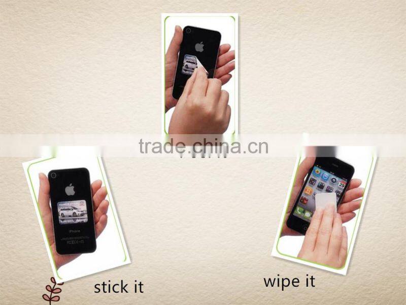 adhesive microfiber screen cleaner with business card